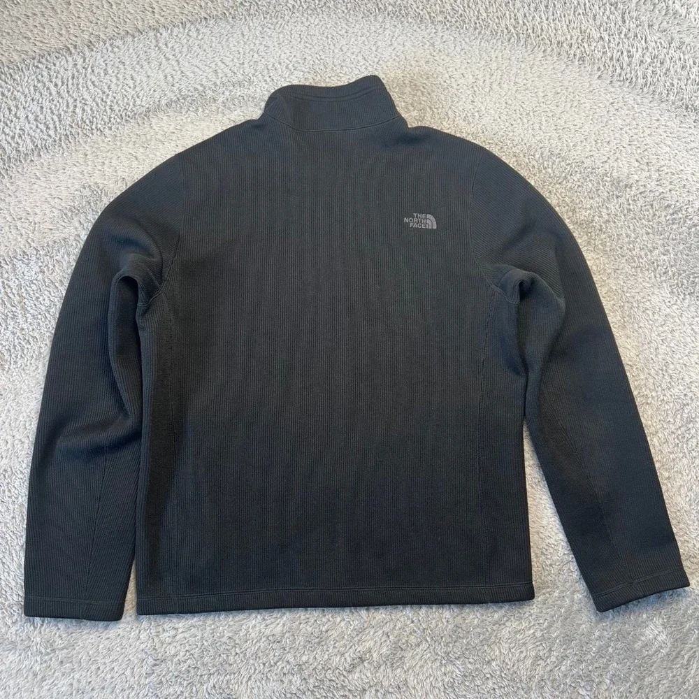 North Face Crescent Mens Black Full Zip Fleece Jacket Large Gorpcore Travel Cozy